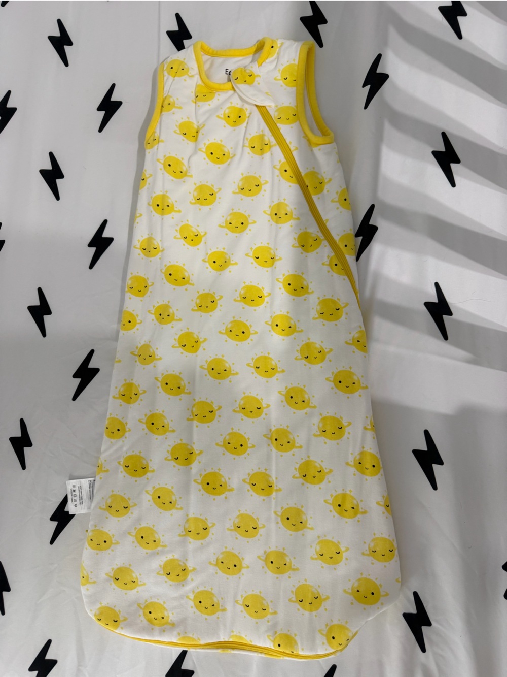 Yellow Sun Print Baby Sleep Sack - Sleeveless Wearable Blanket